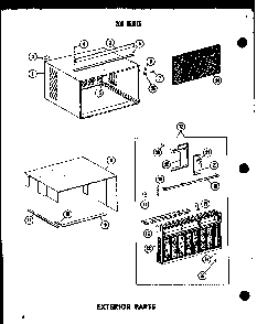 Exterior Parts Diagram and Parts List for 218D-3EWS P55417-77R Amana Air Conditioner