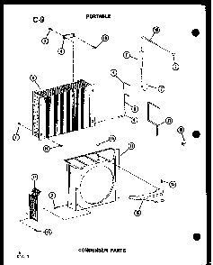 Portable Condenser Parts Diagram and Parts List for 8P-5AUMS P54972-30R Amana Air Conditioner