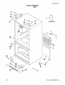 Cabinet Parts Diagram and Parts List for G37026FEAW2  Maytag Refrigerator