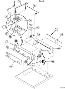 Control Panel Diagram and Parts List for SDEF07QJ  Speed Queen Dryer