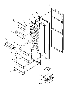 Refrigerator Door Diagram and Parts List for SXD22S2E-P1190416WE  Amana Refrigerator