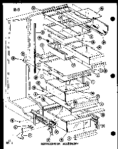 Refrigerator Accessory Diagram and Parts List for SRI19F-1-A-P75400-6WA  Amana Refrigerator