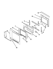 Oven Door Parts Diagram and Parts List for JMW2330WS01  Jenn-Air Microwave