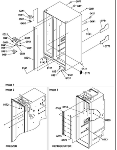 Cabinet Parts Diagram and Parts List for SXD520SL-P1182402WL  Amana Refrigerator