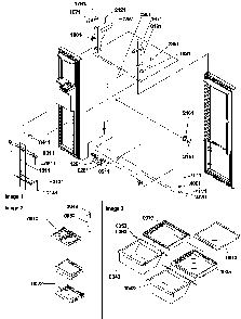 Refrigerator/freezer Lights And Hinges Diagram and Parts List for SRDE528VW-P1320403WW  Amana Refrigerator