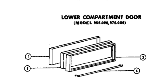 04 - LOWER COMPARTMENT DOOR Diagram and Parts List for 975000  Maytag Microwave Oven Combo