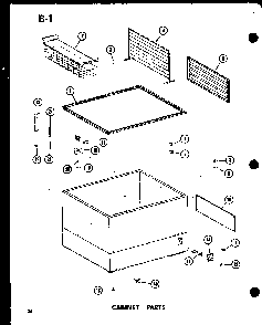 Cabinet Parts Diagram and Parts List for EC28F P60330-69W Amana Freezer