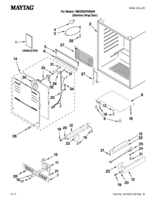 Cabinet Parts Diagram and Parts List for MBCM24FWBS00  Maytag Wine and Beverage Cooler