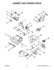 Cabinet And Stirrer Parts 1 Diagram and Parts List for JMW2427LL00  Maytag Microwave Oven Combo