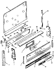 Backguard Diagram and Parts List for RST359 ALL/RST359/ALL Maytag Range