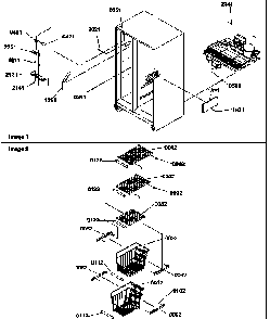 Freezer Shelves And Lights Diagram and Parts List for 58635-P1317501WE  Amana Refrigerator