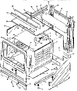 Cabinet Section Diagram and Parts List for EHN3412W P1142499NW Caloric Range