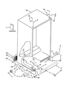 Cabinet Parts Diagram and Parts List for ASD2275BRW00  Amana Refrigerator