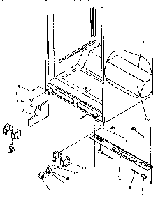 Cabinet Bottom Diagram and Parts List for TR21S4W-P1196102WW  Amana Refrigerator