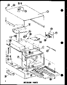 Interior Parts Diagram and Parts List for RC7A-D P72651-4M Amana Microwave