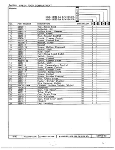 Fresh Food Compartment Page 2 Diagram and Parts List for 18103-0A  Admiral Refrigerator