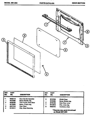 01 - DOOR SECTION Diagram and Parts List for 651004  Maytag Microwave Oven Combo
