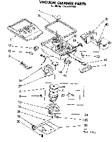 Base Assembly Diagram and Parts List for 1162192180  Kenmore Canister Vacuum