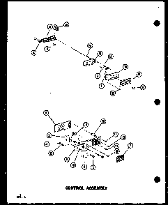 Control Assembly Diagram and Parts List for RC10B-PB P75085-16M Amana Microwave