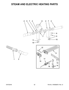 Steam And Electric Heating Parts Diagram and Parts List for MFS180PAVS  Maytag Washer