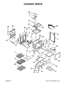 Chassis Parts Diagram and Parts List for JGS1450FP0  Jenn-Air Range