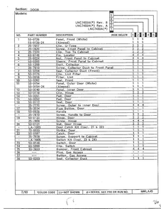 Door Page 2 Diagram and Parts List for 7433A  Norge Dryer