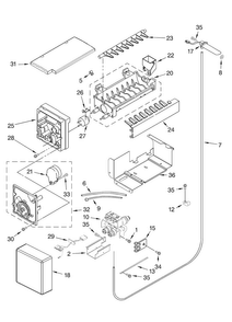 Icemaker Parts Diagram and Parts List for JS42PPDUDB01  Jenn-Air Refrigerator