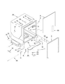 Tub And Frame Parts Diagram and Parts List for JDB3200AWW0  Jenn-Air Dishwasher