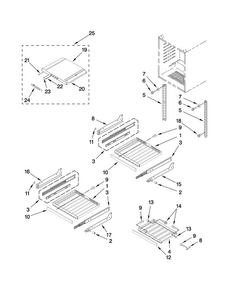 Shelf Parts Diagram and Parts List for JUW248RBCX01  Jenn-Air Wine and Beverage Cooler