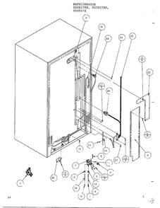 Cabinet Back Diagram and Parts List for SZDE27KB  Amana Refrigerator