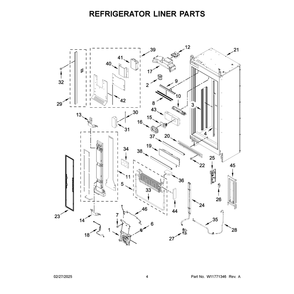 Refrigerator Liner Parts Diagram and Parts List for JBRFL30IGX20  Jenn-Air Refrigerator