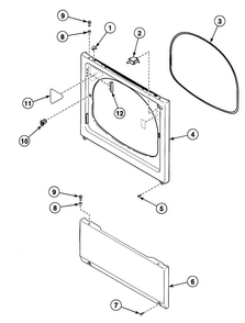 Front Panel Diagram and Parts List for SDE107WF99L6  Speed Queen Dryer