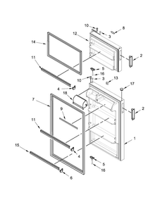 Door Parts Diagram and Parts List for A4TCNWFBB00  Amana Refrigerator
