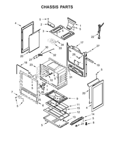 Chassis Parts Diagram and Parts List for AGR6603SFW0  Amana Range