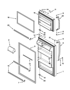 Door Parts Diagram and Parts List for A8TXEGFYW01  Amana Refrigerator