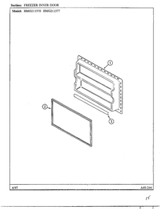 Freezer Inner Door Diagram and Parts List for HMG211577  Admiral Refrigerator
