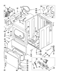 Cabinet Parts Diagram and Parts List for MDG17CSAWW2  Maytag Dryer