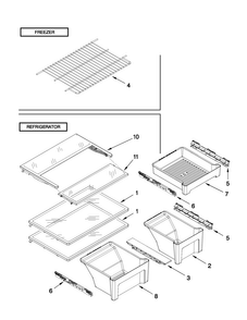 Shelf Parts Diagram and Parts List for M9RXDGFYM00  Maytag Refrigerator