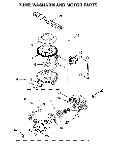 Pump, washarm and motor parts Diagram and Parts List for MDB7959SHZ1  Maytag Dishwasher