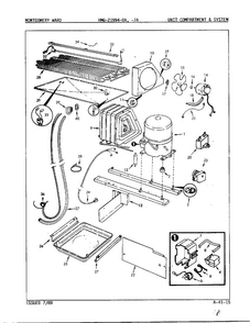 Unit Compartment And System Diagram and Parts List for 21994-OA  Admiral Refrigerator