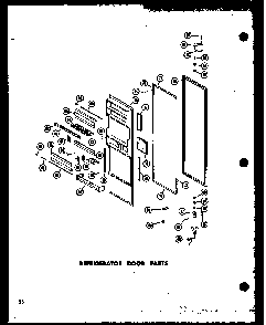 Refrigerator Door Parts Diagram and Parts List for SD19W-C-P60340-36WC  Amana Refrigerator