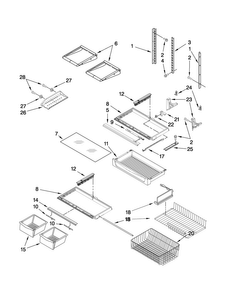 Shelf Parts Diagram and Parts List for AB2225PEKS7  Amana Refrigerator
