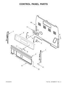 Control Panel Parts Diagram and Parts List for AER6603SFB0  Amana Range