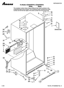 Cabinet Parts Diagram and Parts List for AC2225GEKB13  Amana Refrigerator