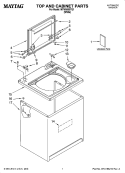 TOP AND CABINET PARTS Diagram and Parts List for MTW5605TQ1  Maytag Washer