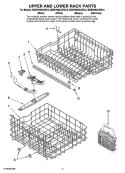 UPPER AND LOWER RACK PARTS Diagram and Parts List for MDBH980AWB10  Maytag Dishwasher