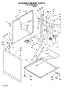 WASHER CABINET PARTS Diagram and Parts List for MGT3800TW1  Maytag Washer Dryer Combo
