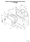 DRYER FRONT PANEL AND DOOR PARTS Diagram and Parts List for MGT3800TW1  Maytag Washer Dryer Combo