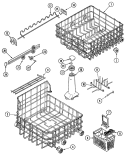 TRACK & RACK ASSEMBLY Diagram and Parts List for DWU5912AAE  Maytag Dishwasher