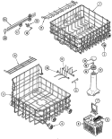 TRACK & RACK ASSEMBLY Diagram and Parts List for DWU6402AAB  Maytag Dishwasher
